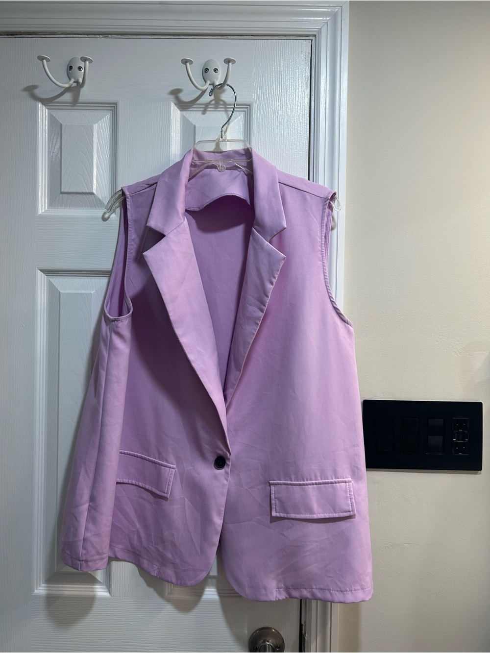 SHEIN curve Sleeveless Lavender Blazer Vest